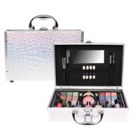 Casuelle make-up koffer met zilveren krokodillen patroon 49-delig Casuelle make-up koffer met zilveren krokodillen patroon 49-delig
