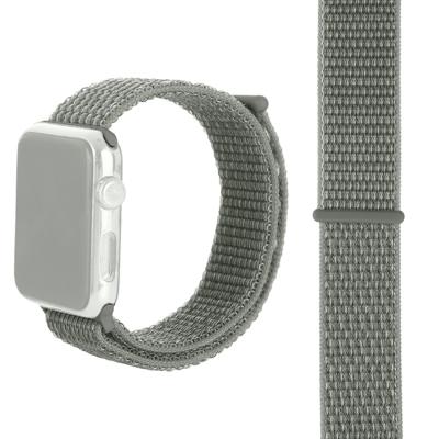 Eenvoudige mode nylon horlogebandje voor Apple Watch serie 5 & 4 44mm/3 & 2 & 1 42mm met Magic stick (zilvergrijs)