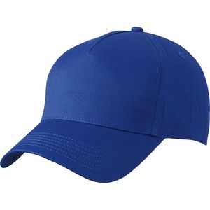 5x stuks 5-panel baseball petjes /caps in de kleur kobalt blauw