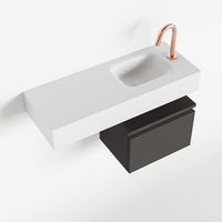 Toiletmeubel Mondiaz Andor | 80 cm | Meubelkleur Dark grey | Lex vrijhangend wastafel Talc Rechts | 1 kraangat
