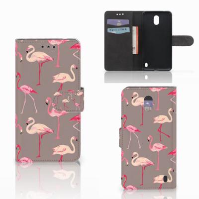 Nokia 2 | Telefoonhoesje | Met pasjeshouder | Flamingo
