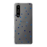 Blauwe stippen: Sony Xperia 1 III Transparant Hoesje
