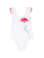 Il Gufo maillot de bain à applications florales - Blanc