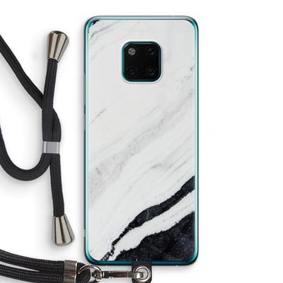 Elegante marmer: Huawei Mate 20 Pro Transparant Hoesje met koord