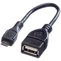 VALUE USB 2.0 Kabel, USB A Female - Micro USB B Male, OTG, 0,15 m - thumbnail