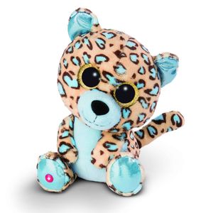 Nici Luipaard/jaguar Lassi - pluche knuffel - beige/blauw - 25 cm   -