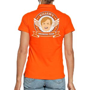 Willems Drinking Team polo t-shirt oranje met kroon voor dames 2XL  -