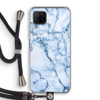 Blauw marmer: Huawei P40 Lite Transparant Hoesje met koord