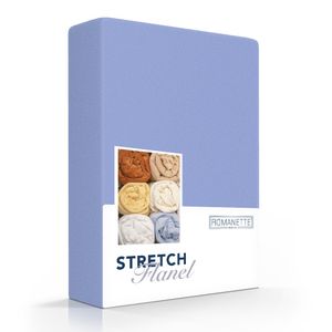 Flanellen Stretch Hoeslaken Lichtblauw-80/90 x 200/210/220 cm