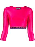 Versace Jeans Couture haut crop à logo strassé - Rose - thumbnail