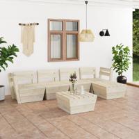 6-delige Loungeset pallet geïmpregneerd vurenhout