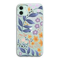 Flowers with blue leaves: iPhone 11 Transparant Hoesje