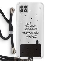 Confetti: Samsung Galaxy A22 4G Transparant Hoesje met koord