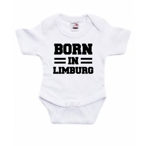Born in Limburg cadeau baby rompertje wit jongen/meisje 92 (18-24 maanden)  -