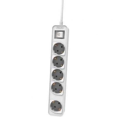 Stopcontactenstrip 5 Tomas met Interruptor Philips CHP2154W/12