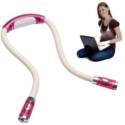 Draagbare U-vormige LED flexibele handsfree knuffel nek lezing boek lamp toorts (roze)