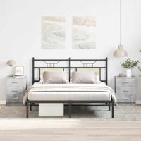 Nachtkastjes 2 st 38x35x56 cm bewerkt hout betongrijs