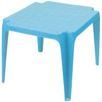 Sunnydays Kindertafel - blauw - kunststof - buiten/binnen - L56 x B51 x H44 cm