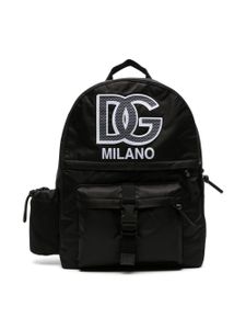 Dolce & Gabbana Kids sac à dos à patch logo - Noir