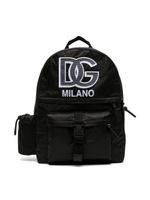 Dolce & Gabbana Kids sac à dos à patch logo - Noir - thumbnail