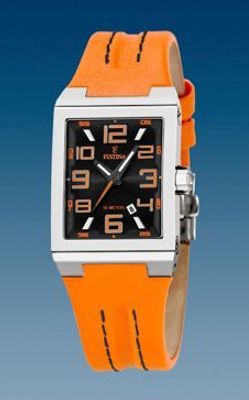 Horlogeband Festina F16187/5 / BC04564 Leder Oranje 14mm