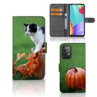 Samsung Galaxy A52 | Telefoonhoesje | Met pasjeshouder | Kitten