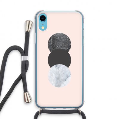 Marmeren cirkels: iPhone XR Transparant Hoesje met koord