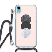 Marmeren cirkels: iPhone XR Transparant Hoesje met koord