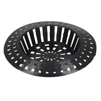 Gerimport gootsteen zeefje - 2x stuks - zwart - D7 cm - metaal - keukenaccessoires