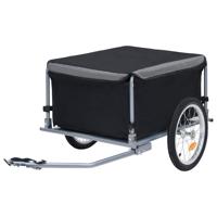 Fietstrailer 65 kg zwart en grijs Fietstrailer 65 kg zwart en grijs
