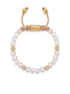 Nialaya Jewelry bracelet serti de perles d'eau douce - Blanc