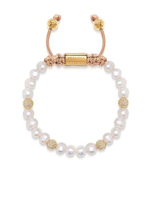 Nialaya Jewelry bracelet serti de perles d'eau douce - Blanc