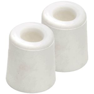 4x stuks deurstopper / deurbuffer rubber wit 3,3 x 3 cm
