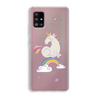 Regenboog eenhoorn: Samsung Galaxy A51 5G Transparant Hoesje