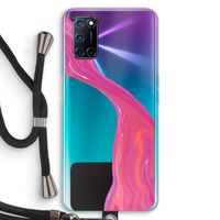 Paarse stroom: Oppo A72 Transparant Hoesje met koord