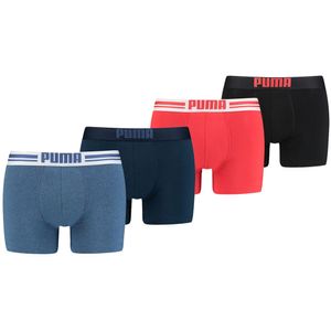 Puma boxershorts Placed Logo 4-pack Rood/Denim-XL