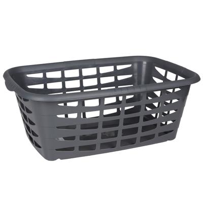 Kunststof wasmand - grijs - 40 liter - 66 x 45 x 24 cm - manden voor wasgoed