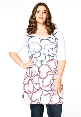 Yoek Tuniek wide bot bloemenprint | Multi | Maat 58/60