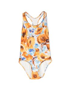 ZIMMERMANN Kids floral-print cut-out swimsuit - Tons neutres