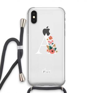Pink Bouquet: iPhone XS Transparant Hoesje met koord