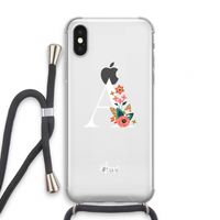 Pink Bouquet: iPhone XS Transparant Hoesje met koord