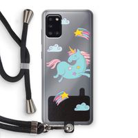 Vliegende eenhoorn: Samsung Galaxy A31 Transparant Hoesje met koord