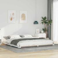 Bedframe Wit 200 x 200 cm Massief grenenhout