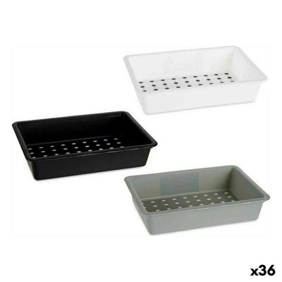 Ladevakken Kinvara Wit Zwart Grijs Natuurlijk rubber Polypropyleen TPR 16 x 5 x 24 cm 24 x 5 x 16 cm (36 Stuks)