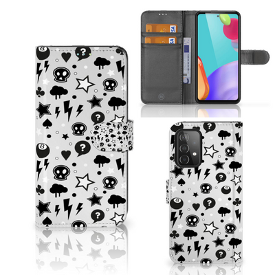 Telefoonhoesje met Naam Samsung Galaxy A52 Silver Punk Telefoonhoesje met Naam Samsung Galaxy A52 Silver Punk