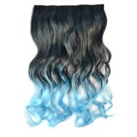 Eendelige naadloze Hair Extension stuk kleur verloop grote golf lang Curling Clip Type haarstukje
