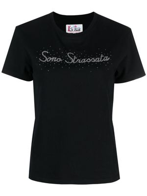 MC2 Saint Barth t-shirt en coton à ornements en cristal - Noir