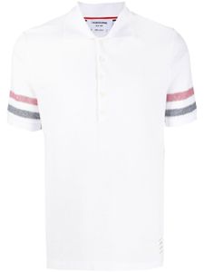 Thom Browne polo en coton à rayure tricolore - Blanc