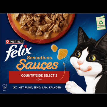 FELIX® Sensations Sauces Countryside Selectie Kattenvoer 12x85g bij Jumbo