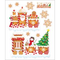 Kerst raamstickers peperkoek mannetje - vel van 34 x 28 cm - raamdecoratie
